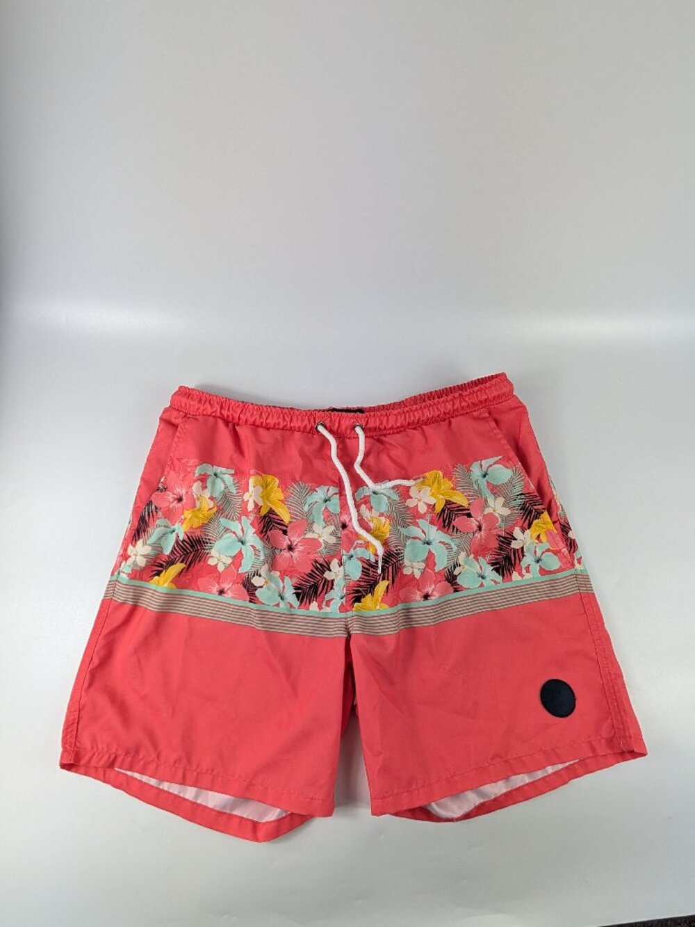 Surf Mentality Swim Shorts Trunks Floral Coral Tropical Hawaiian Pockets Large